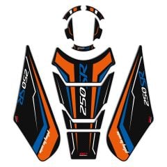 GP Kompozit CF Moto 250 SR 2020-2023 Uyumlu Tank Pad Seti Turuncu - Mavi