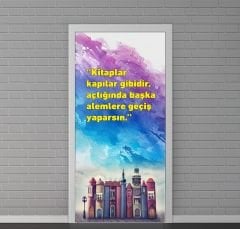 Kütüphane Ilkokul Ortaokul Anasınıf Lise Kapı Giydirme Sticker