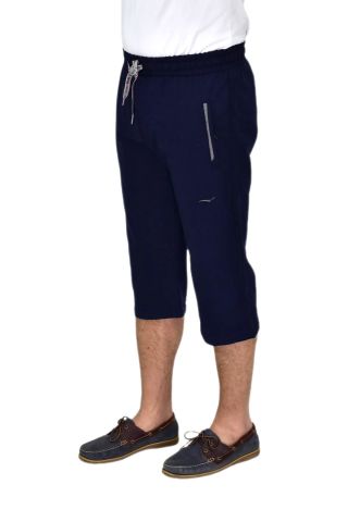 Erkek Büyük Beden Rahat Kesim Düz Paça Likralı Kumaş Kapri BGL-ST04617