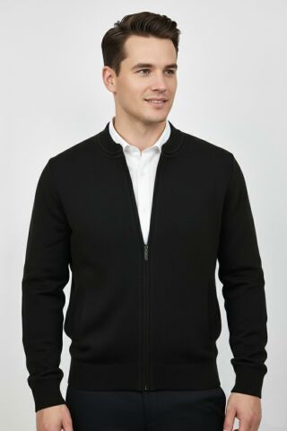 Erkek Hakim Yaka Astarlı Triko Fermuarlı Mont BGL-ST04832