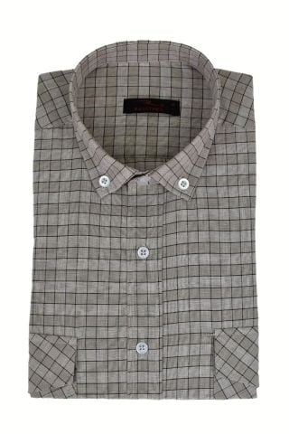 Erkek Klasik Çift Cep Kapaklı Uzun Kol Gömlek BGL-ST03559