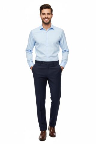 Erkek Silim Fit Klasik Pilesiz  Kumaş Pantolon P1160 BGL-ST04743