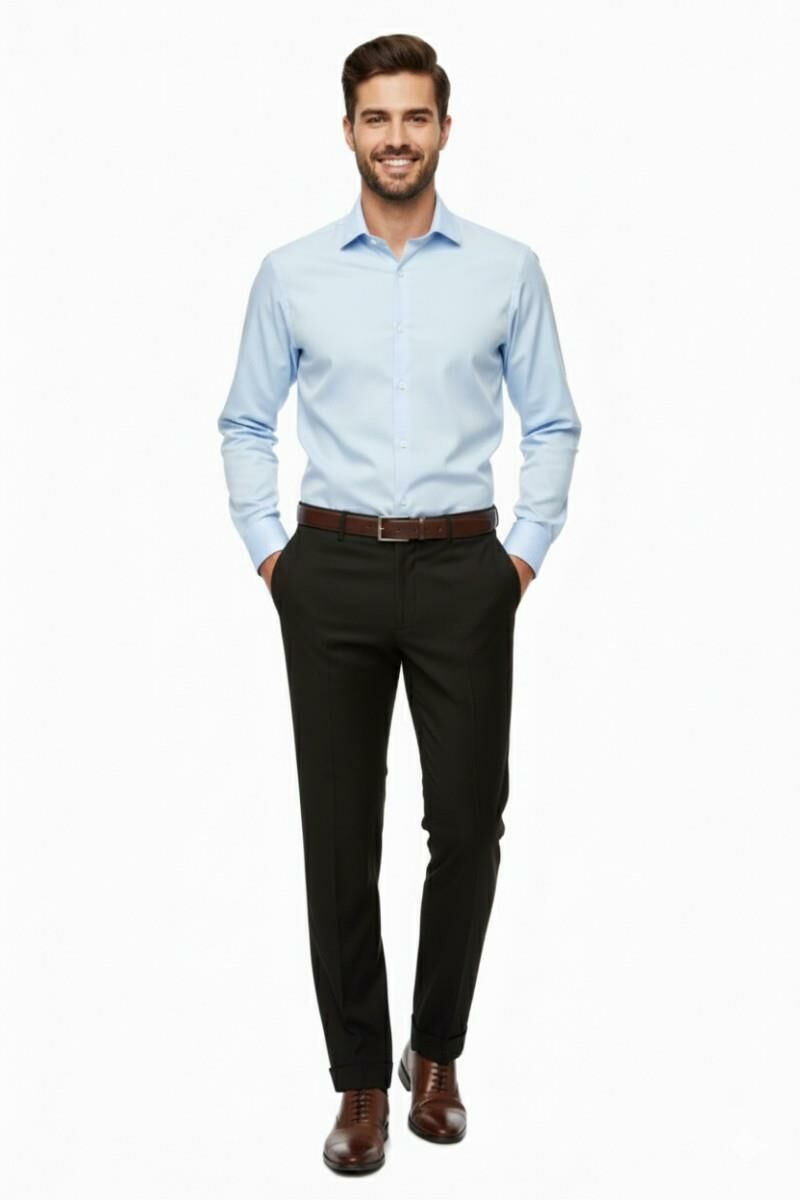 Erkek Silim Fit Klasik Pilesiz  Kumaş Pantolon P1160 BGL-ST04743