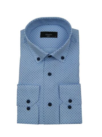 Erkek Slim Fitt Puaniyeli Gömlek 000173