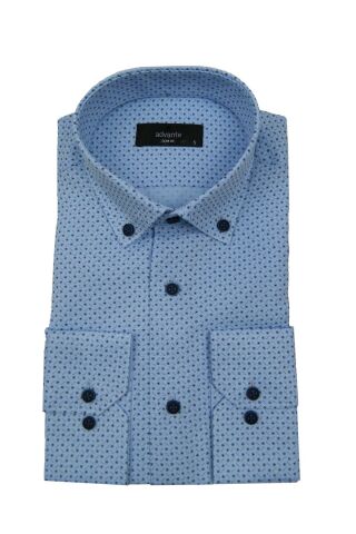 Erkek Slim Fitt Puaniyeli Gömlek 000173