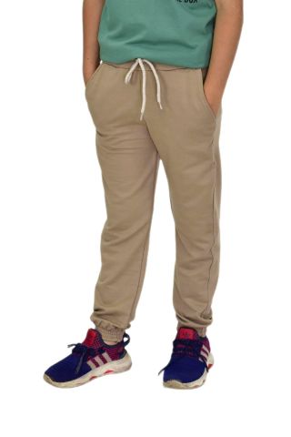 Bej Rengi Bel Paça Lastikli Kız Erkek Çocuk Eşofman Altı BGL-ST04723