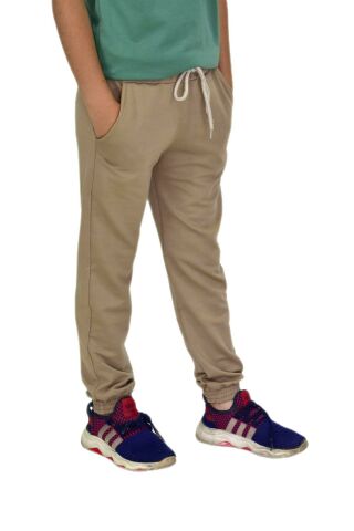 Bej Rengi Bel Paça Lastikli Kız Erkek Çocuk Eşofman Altı BGL-ST04723