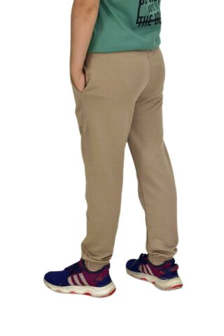 Bej Rengi Bel Paça Lastikli Kız Erkek Çocuk Eşofman Altı BGL-ST04723