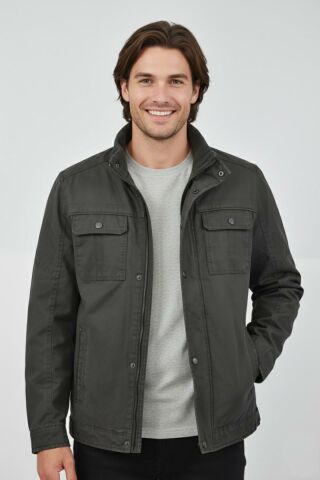 Erkek Kanvas Hakim Yaka İçi Kürklü Spor Mont M2645 BGL-ST04917