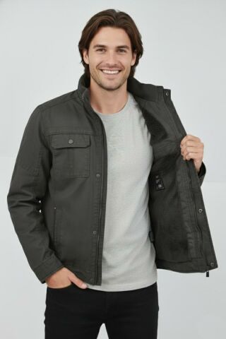 Erkek Kanvas Hakim Yaka İçi Kürklü Spor Mont M2645 BGL-ST04917