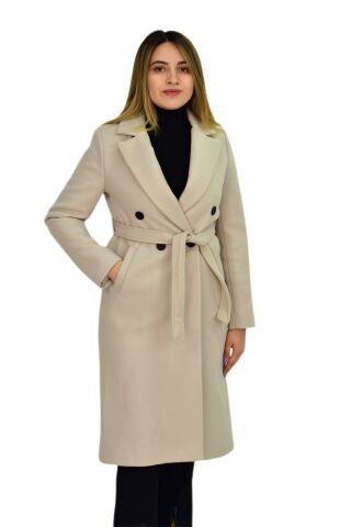 Kadın 4 Düğme Kaşe Kaban K3110 BGL-ST03280