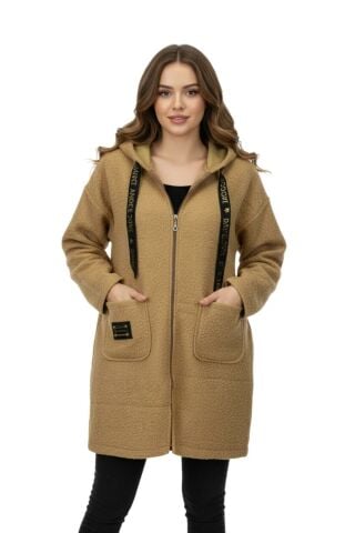 Kadın Anne Kapüşonlu Cepli Buklet Hırka BGL-ST05084