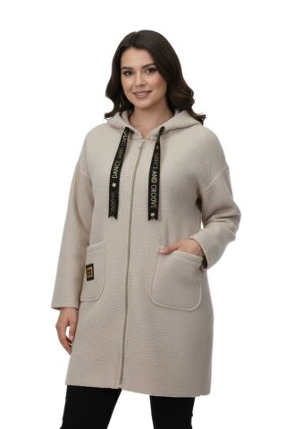 Kadın Anne Kapüşonlu Cepli Buklet Hırka BGL-ST05084