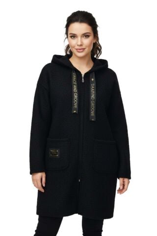 Kadın Anne Kapüşonlu Cepli Buklet Hırka BGL-ST05084