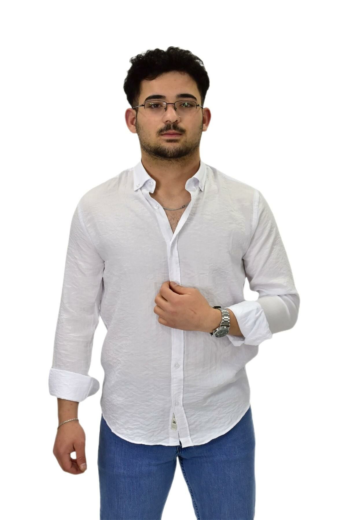 Erkek Spor Silim Fit Uzun Kol Gömlek G5033 BGL-ST04492