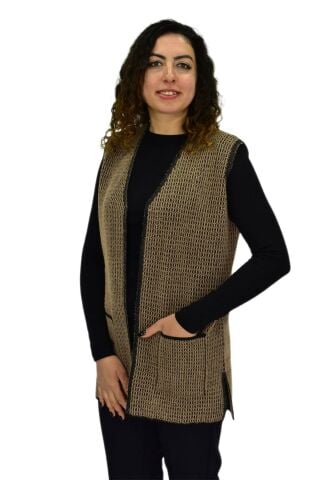 Kadın Anne Cepli Triko Yelek BGL-ST04133