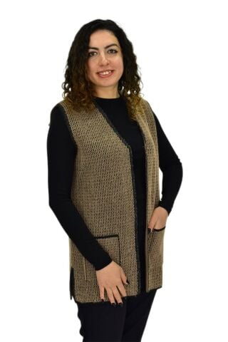 Kadın Anne Cepli Triko Yelek BGL-ST04133