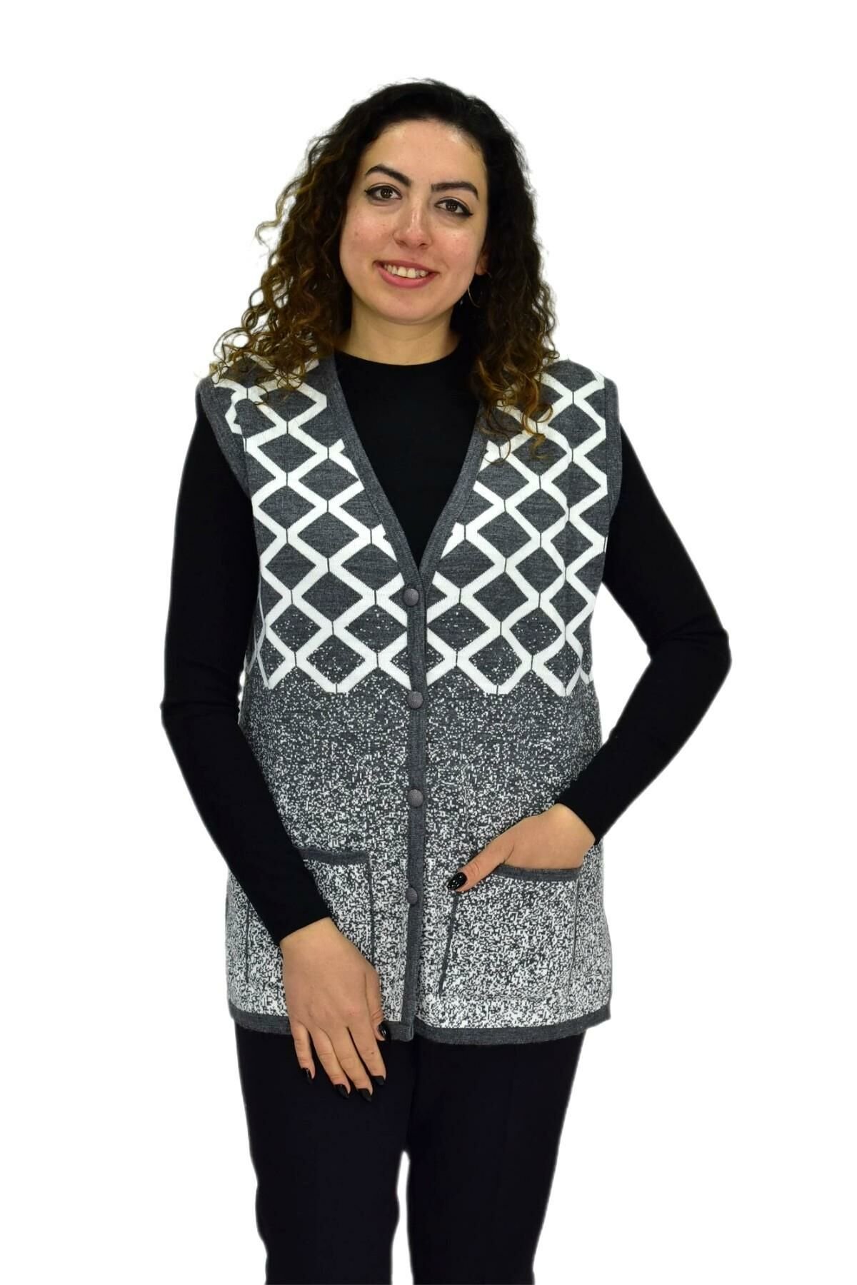 Kadın Anne Cepli Triko Yelek ASY BGL-ST04131