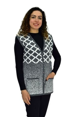 Kadın Anne Cepli Triko Yelek ASY BGL-ST04131