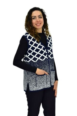 Kadın Anne Cepli Triko Yelek ASY BGL-ST04131