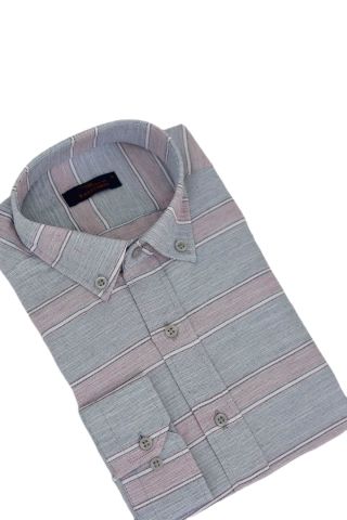 Erkek Silim Fit Pano Çizgili Gömlek BGL-ST03098
