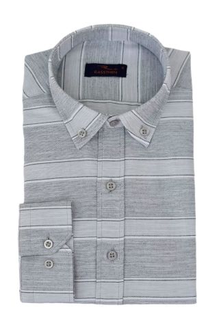 Erkek Silim Fit Pano Çizgili Gömlek BGL-ST03098