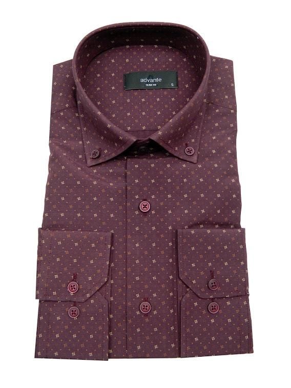 Erkek Slim Fit Puantiyeli Gömlek 000144