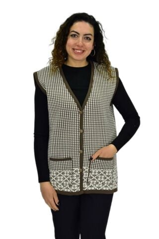 Kadın Anne Cepli Triko Yelek ASY BGL-ST04132