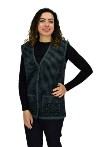 Kadın Anne Cepli Triko Yelek ASY BGL-ST04132