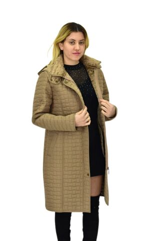 Kadın Kapitone İçi Kürklü Kapüşonlu Mont BGL-ST04059
