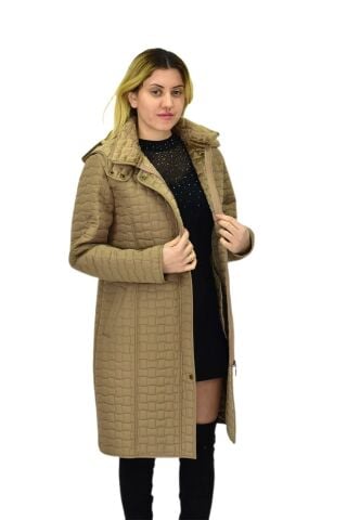 Kadın Kapitone İçi Kürklü Kapüşonlu Mont BGL-ST04059
