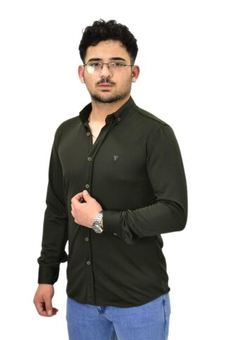 Erkek Spor Silim Fit Uzun Kol Gömlek BGL-ST04484