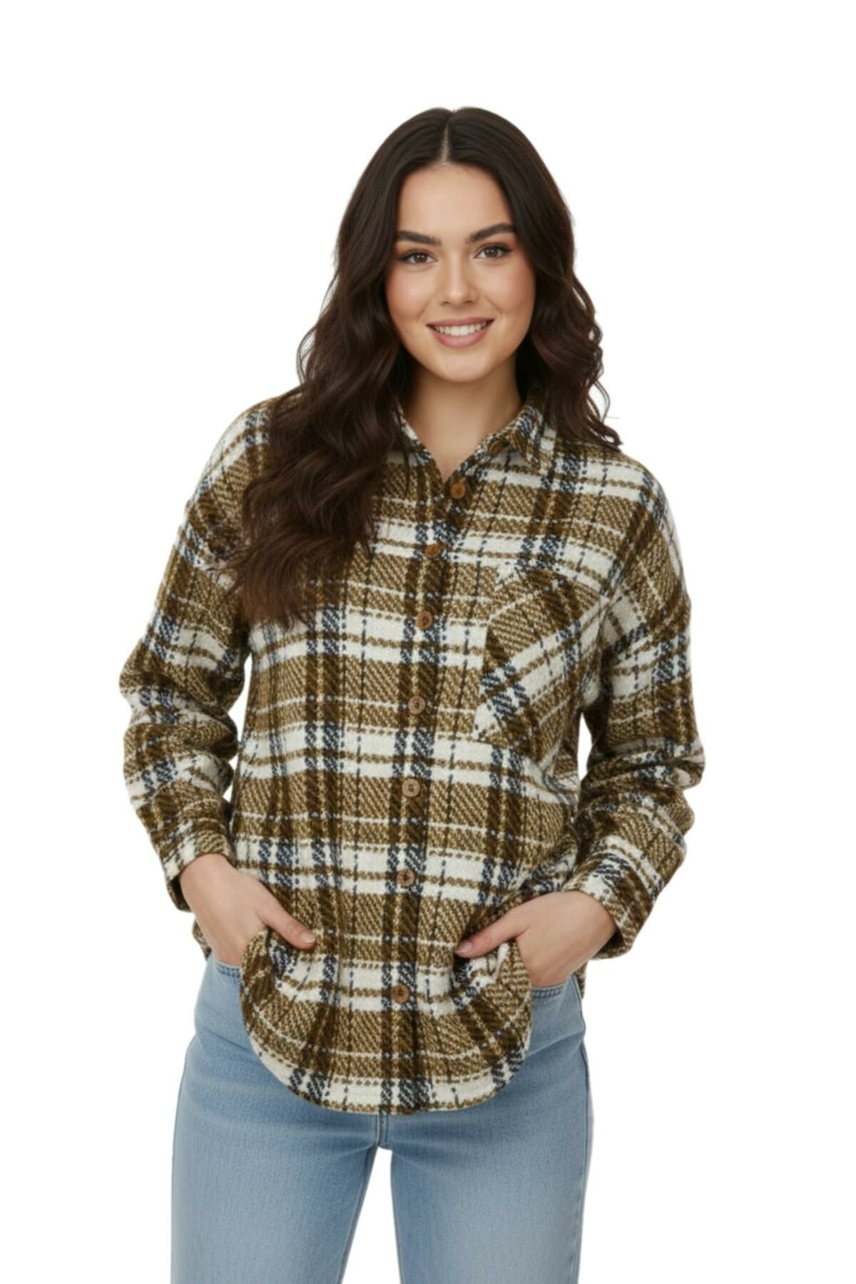 Kadın Ekose Oduncu Gömlek BGL-ST05067