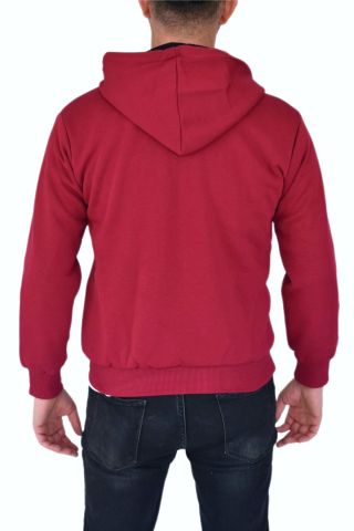 Erkek Bordo Kapüşonlu Sweat KLM001