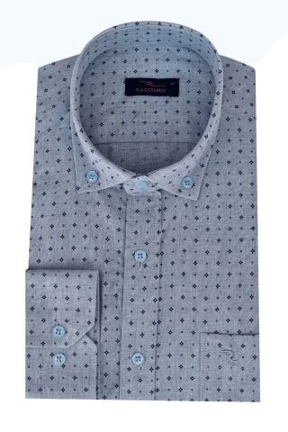 Erkek Uzun Kol Klasik Gömlek Puantiyeli BGL-ST01900