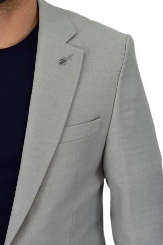 Erkek Gri Tek Spor Ceket Çift Yırtmaçlı BGL-ST04465