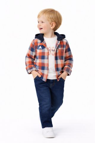 Erkek Çocuk Pantolon Gömlek Tişört 3 Lü Takım BGL-ST05264