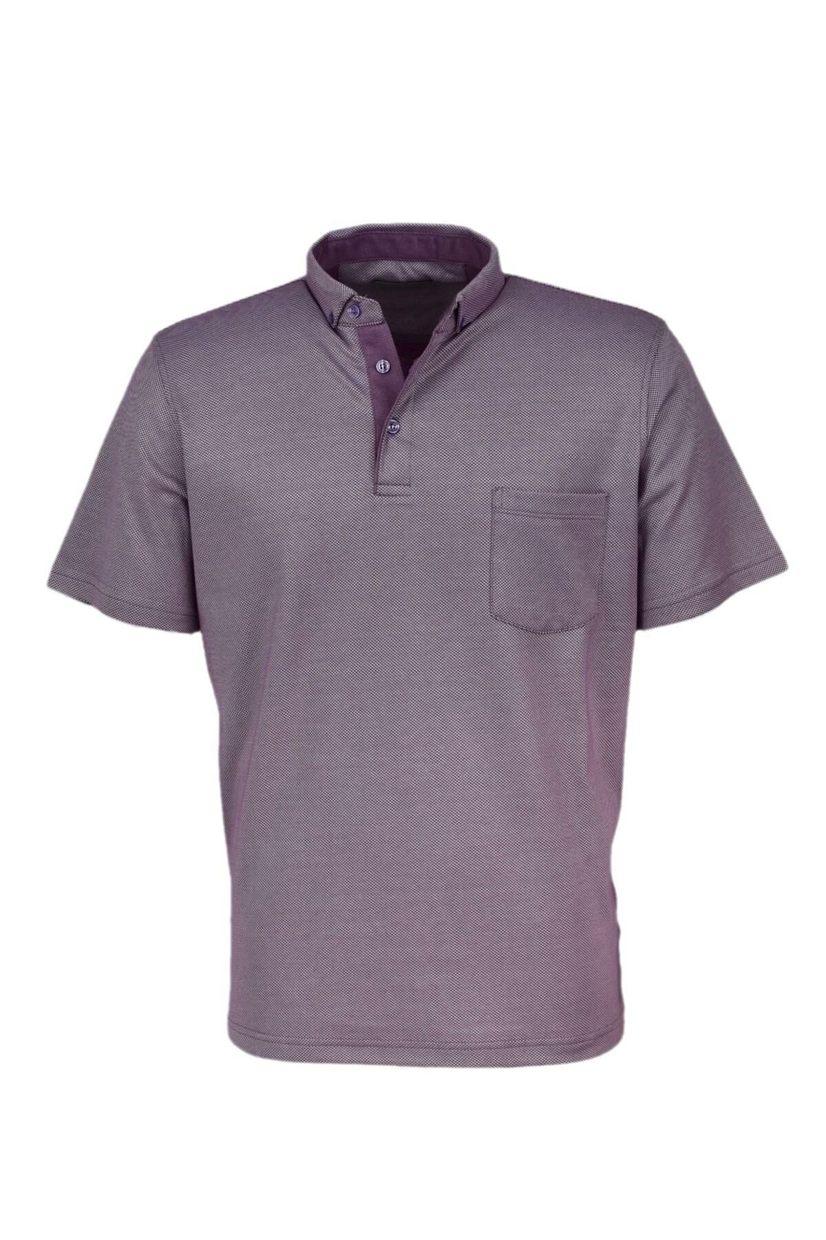 Erkek Gömlek Yaka Jakarlı Cepli Tişört R7710 BGL-ST03773