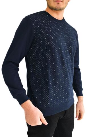 Erkek Sıfır Yaka Sweat Yaprak Desenli BGL-ST01705