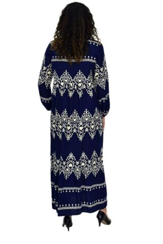 Kadın Kol Lastikli V Yaka Elbise BGL-ST04642