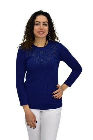 Kadın Taşlı Kaşkorse Bluz BGL-ST04136