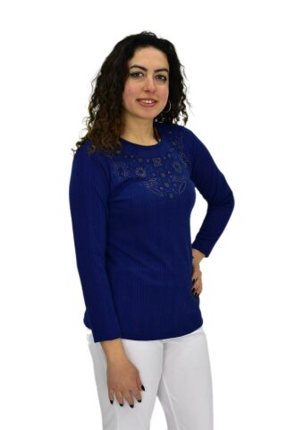 Kadın Taşlı Kaşkorse Bluz BGL-ST04136