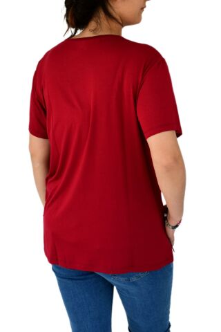 Kadın Yuvarlak Yaka Tişört BGL-ST01974