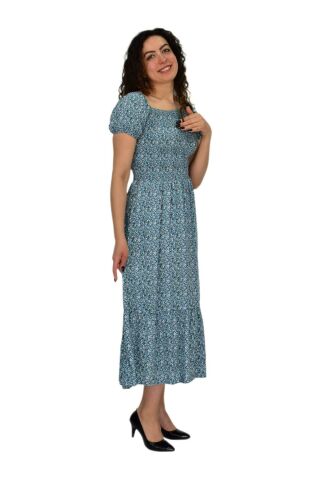 Kadın Balon Kol Beli Lastikli Empirme Elbise BGL-ST04644