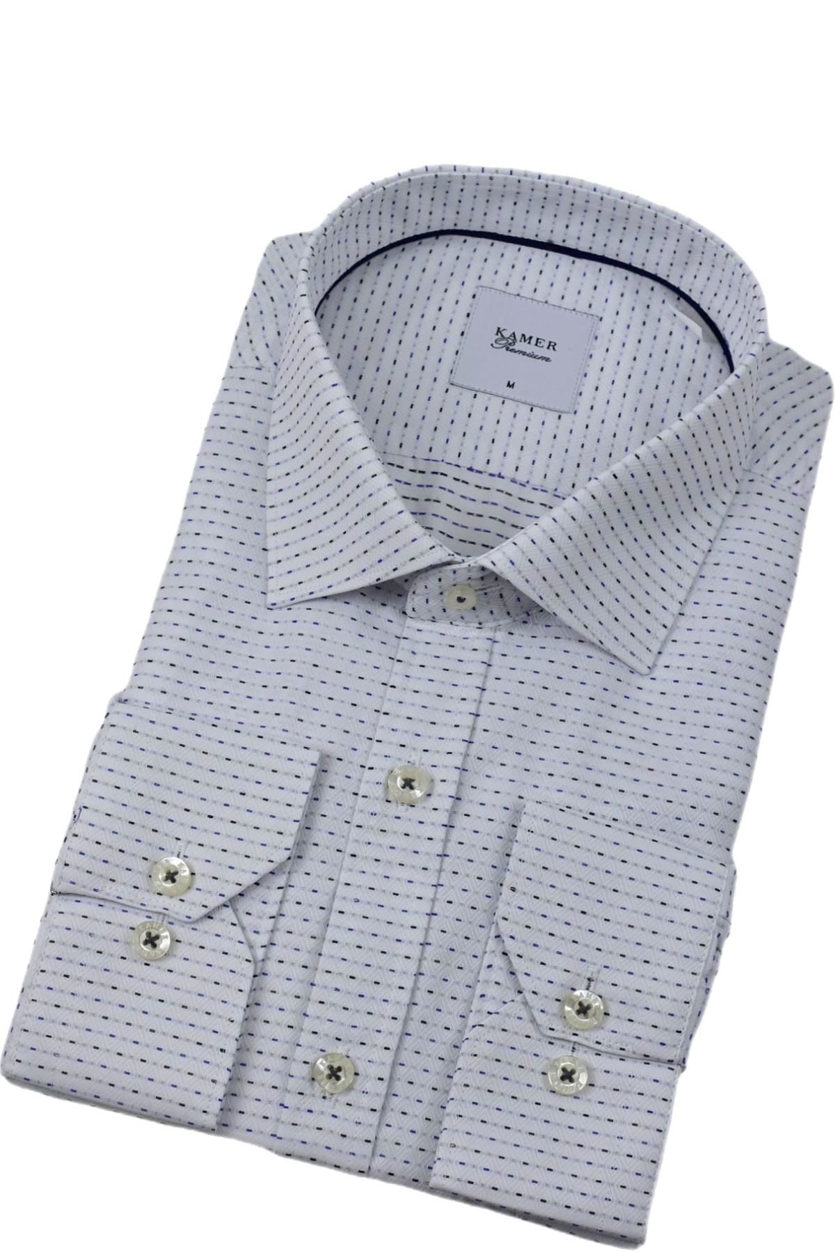 Erkek Klasik Puantiyeli  Uzun Kol Gömlek 3706 BGL-ST04395