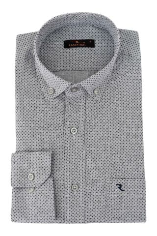 Erkek Klasik Uzun Kol Puantiyeli Gömlek BGL-ST02763