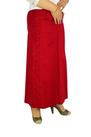 Kadın Kırmızı Uzun Etek MNLS87002