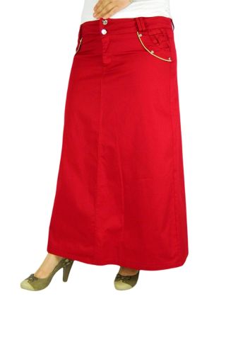 Kadın Kırmızı Uzun Etek MNLS87002