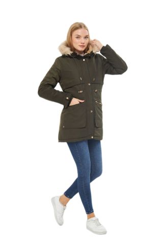 Kadın Büyük Beden Spor Kapüşonlu Mont  M5565 BGL-ST03224