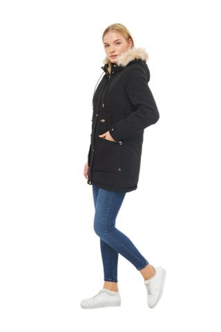 Kadın Büyük Beden Spor Kapüşonlu Mont  M5565 BGL-ST03224